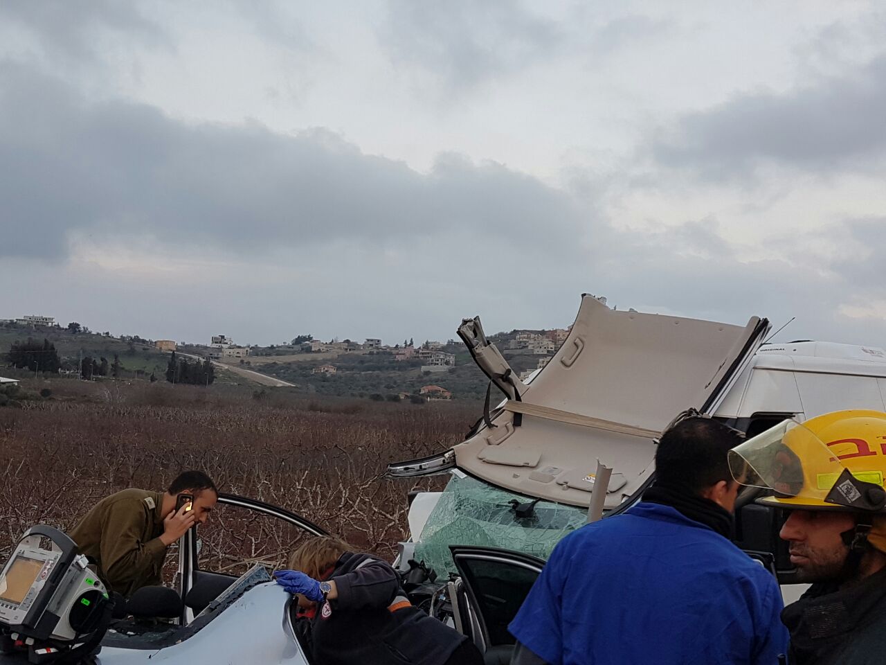  المصابين من بيت جن حرفيش وفسوطة : اصطدام ما بين مركبة خصوصية وعسكرية واصابات متفاوتة