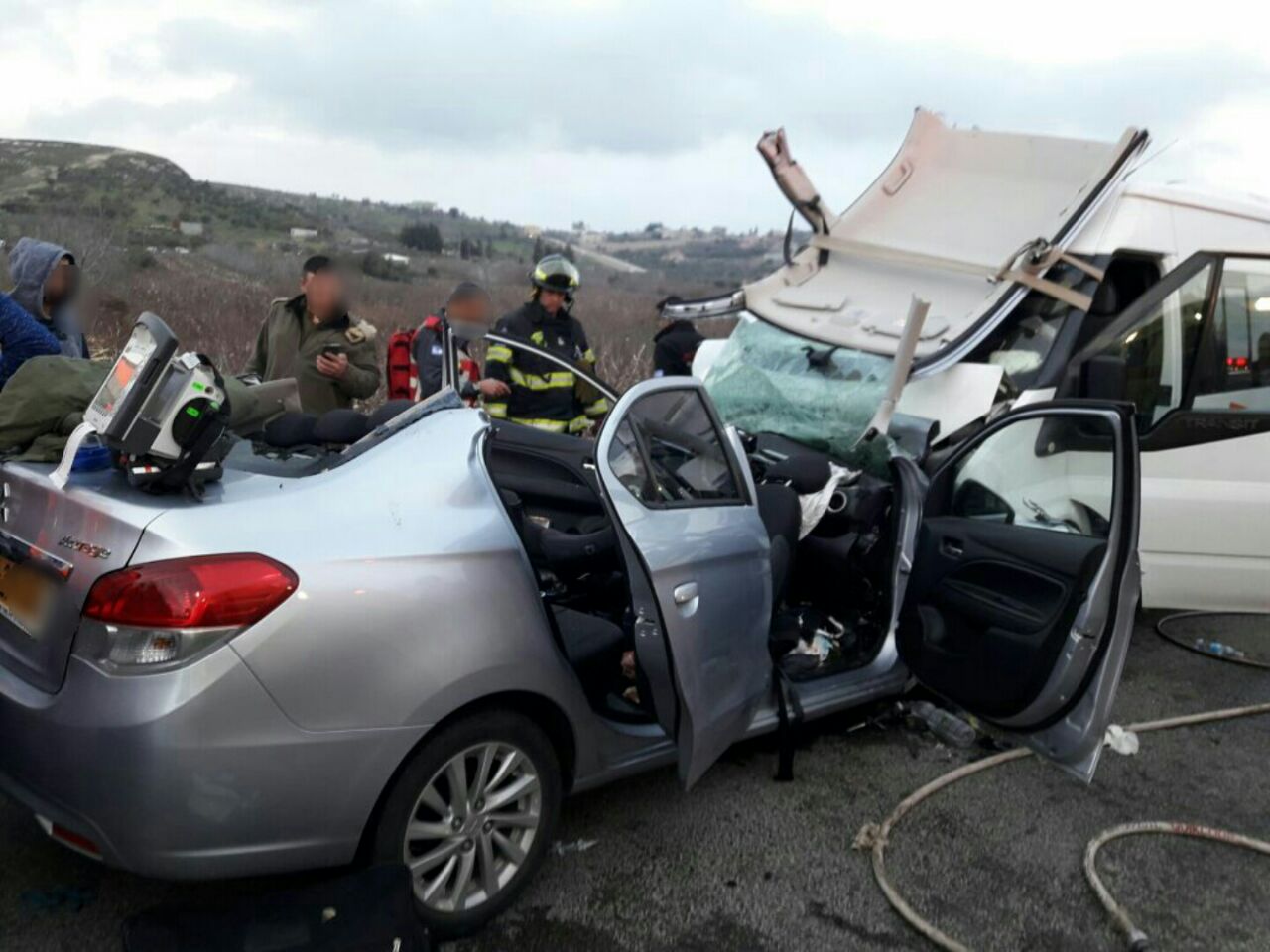  المصابين من بيت جن حرفيش وفسوطة : اصطدام ما بين مركبة خصوصية وعسكرية واصابات متفاوتة